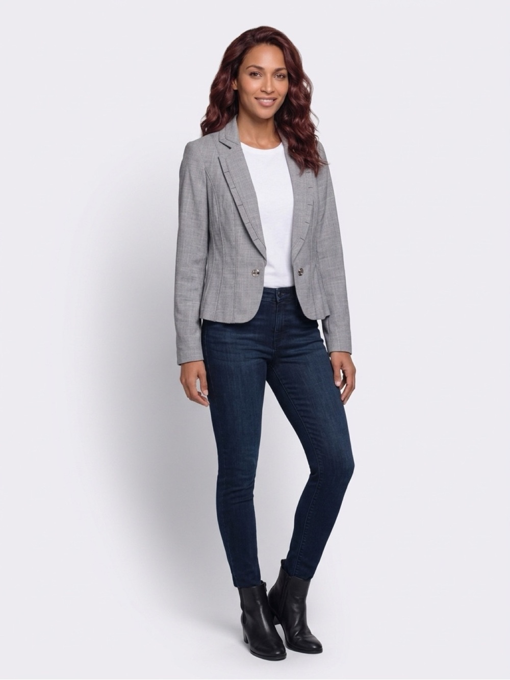 White House Black Market Gray Tailored Women's Blazer